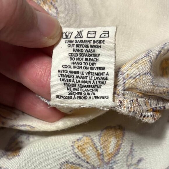 Billabong Paisley Print Kimono Duster Cardigan Womens Sz S Yellow Blue White EUC - Picture 8 of 10